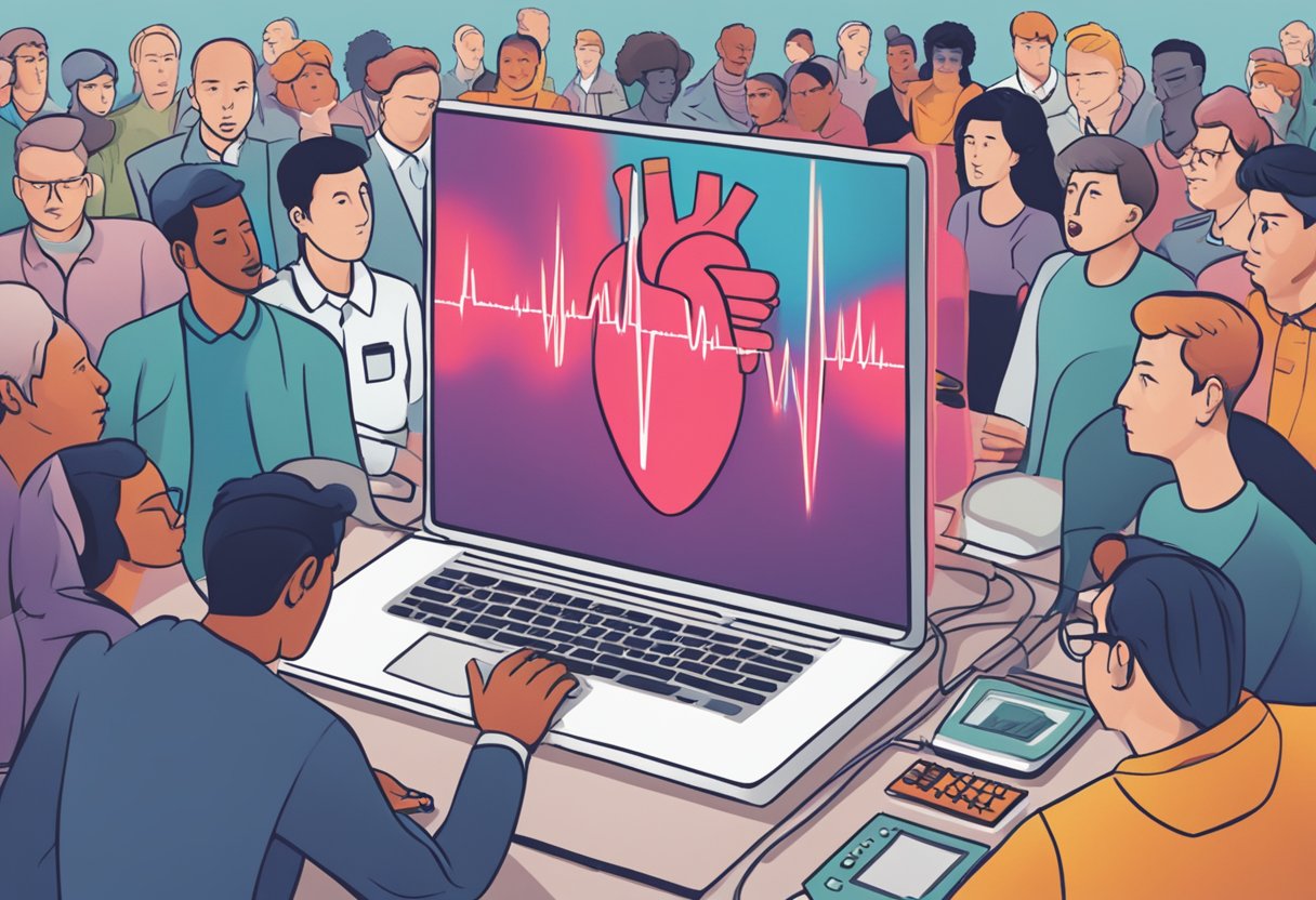 Monitor cardiaco che mostra battiti accelerati durante un episodio di ansia